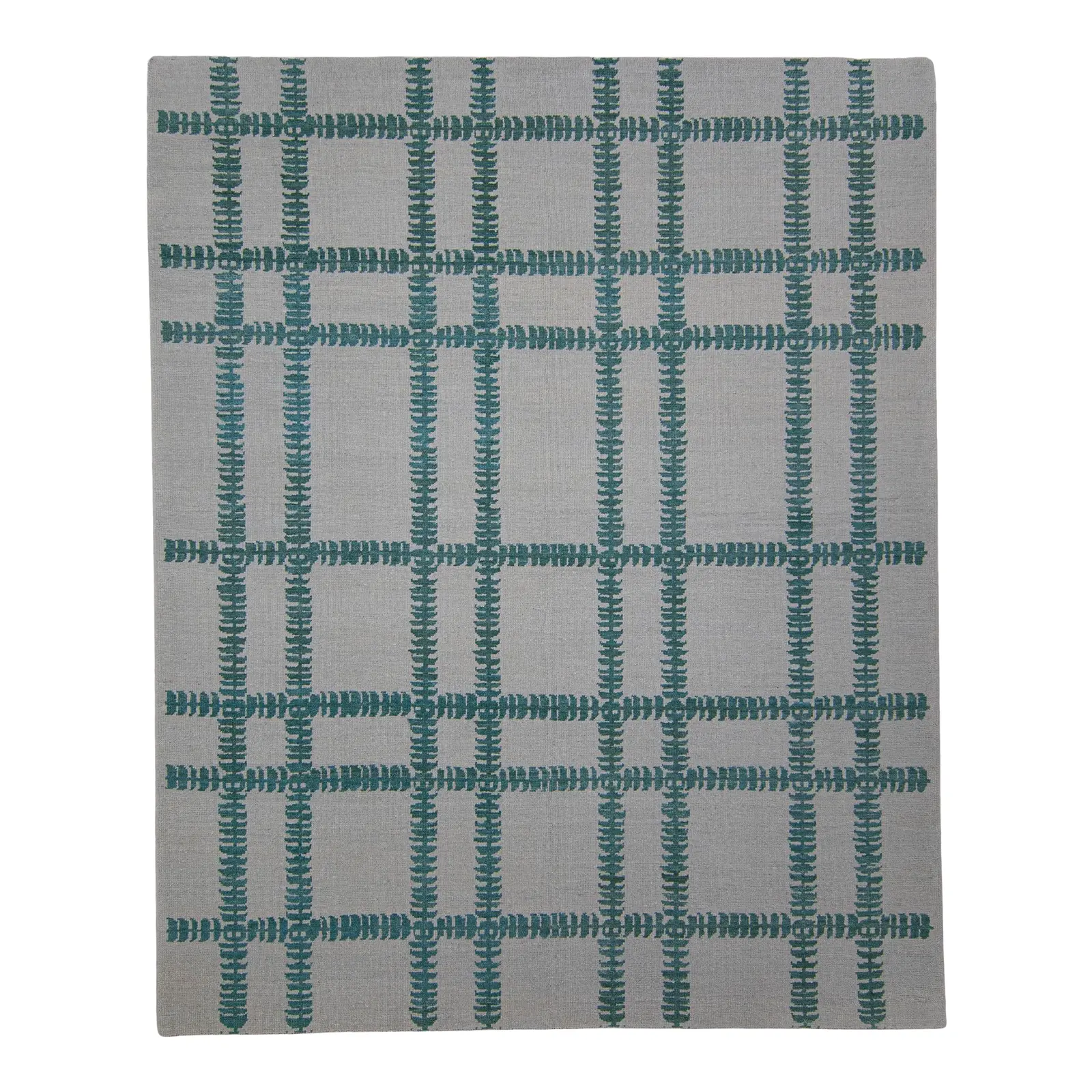 Turkish Oushak Rug Teal Gray Modern Handwoven Wool Rug 8'5" X 10'3"